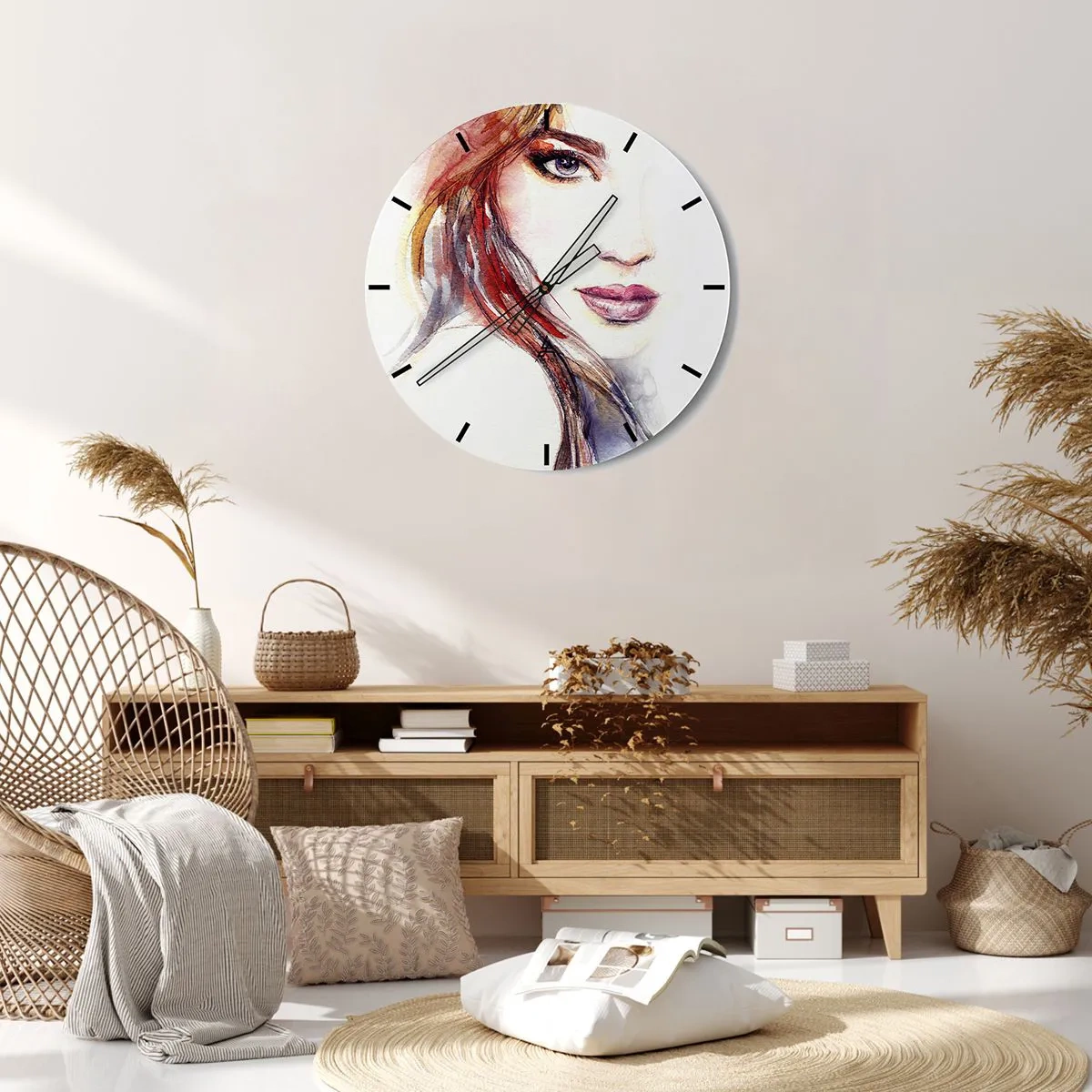 Wall clock - Clock on glass - Vademecum -Follow Me - 40x40 cm