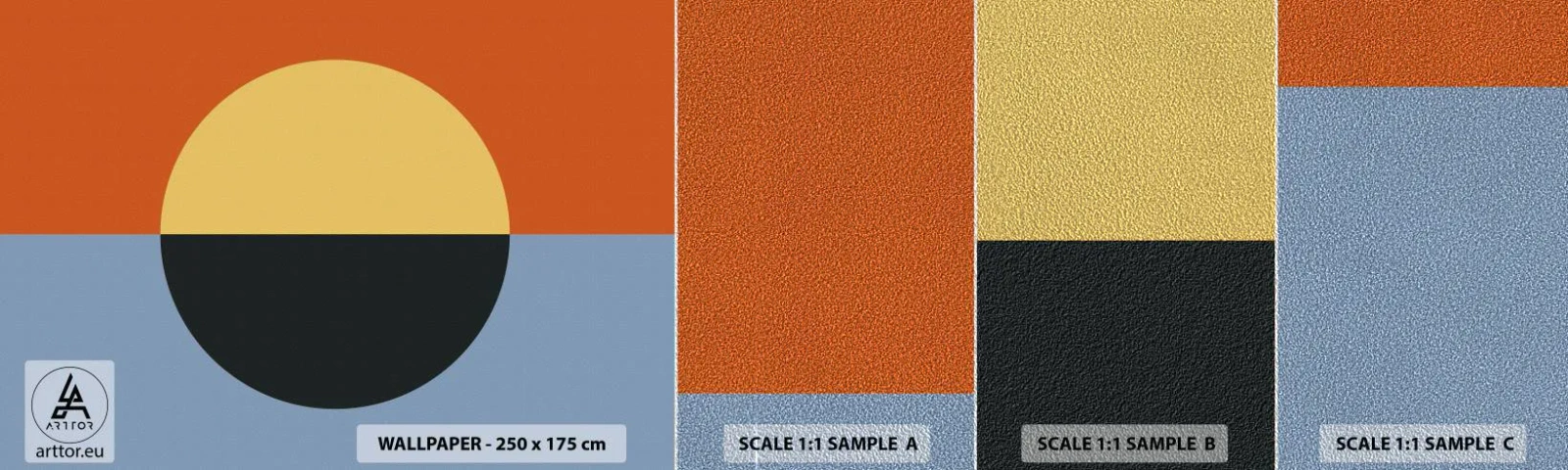 Photo Wallpaper Sample Premium Sand - Composition of Warm and Cool - Abstraction, Piece, Graphics - 100x30 cm