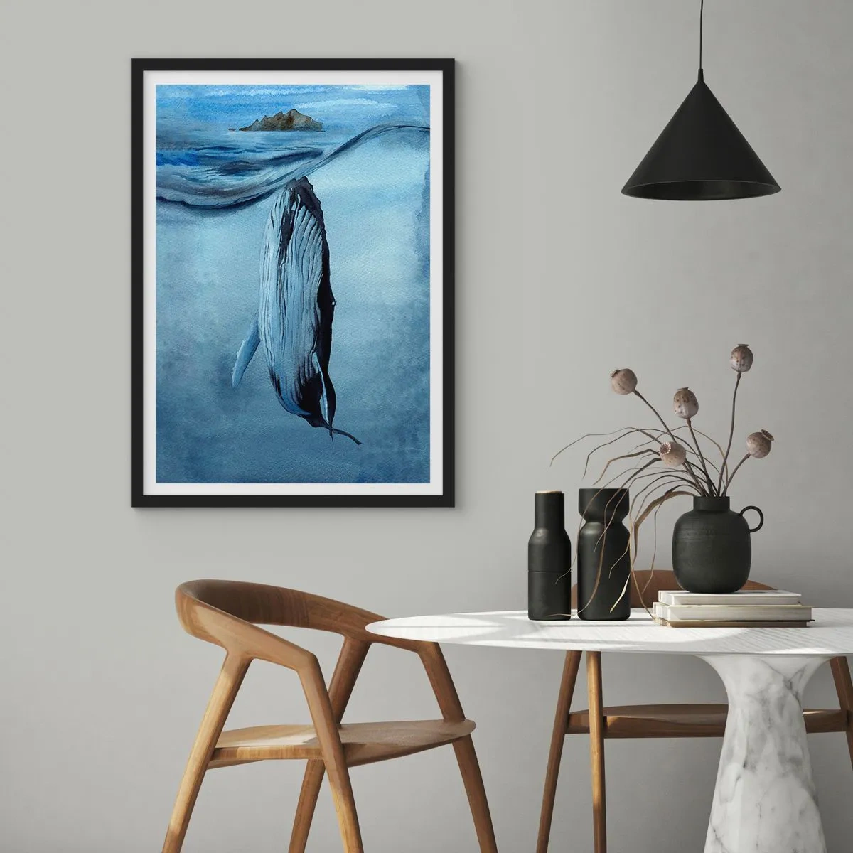 Poster in black frame - Two Worlds of the North - 30x40 cm