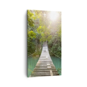 Canvas picture - Azure Water in Azure Forest - 45x80 cm