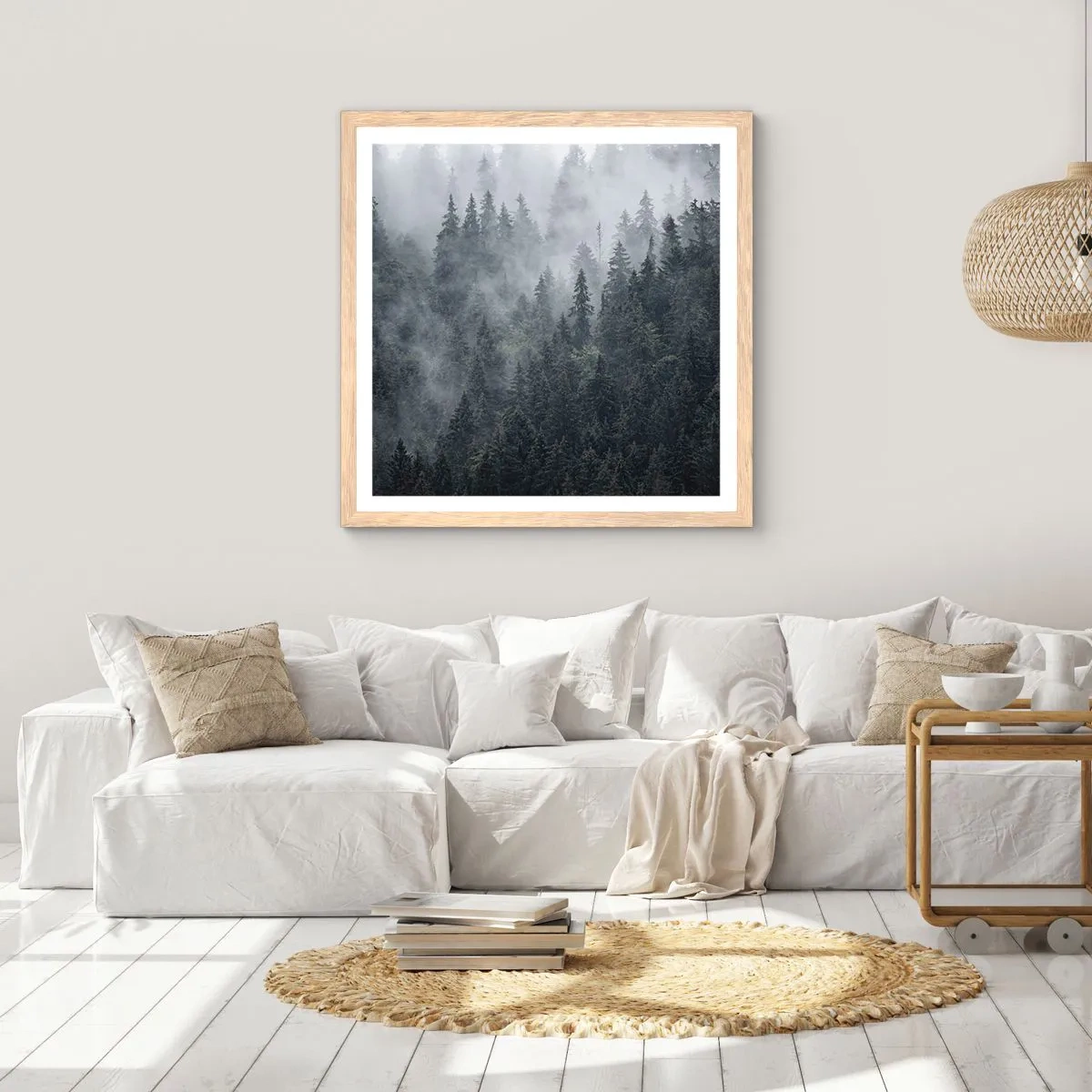 Poster in light oak frame - Forest World - 30x30 cm