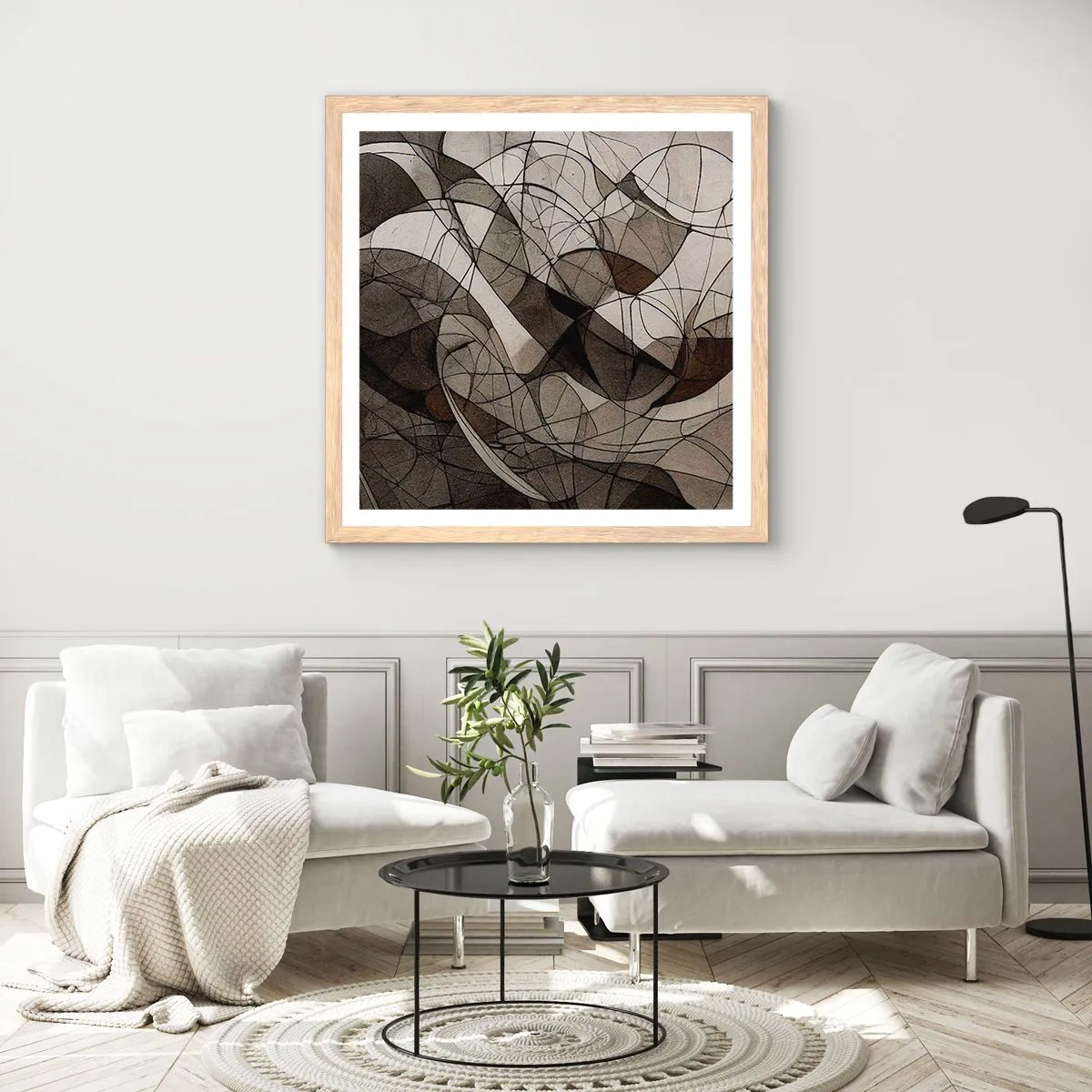 Poster in light oak frame - Circulation of the Colours of the Earth - 50x50 cm