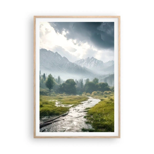 Poster in light oak frame - There And Back - 70x100 cm