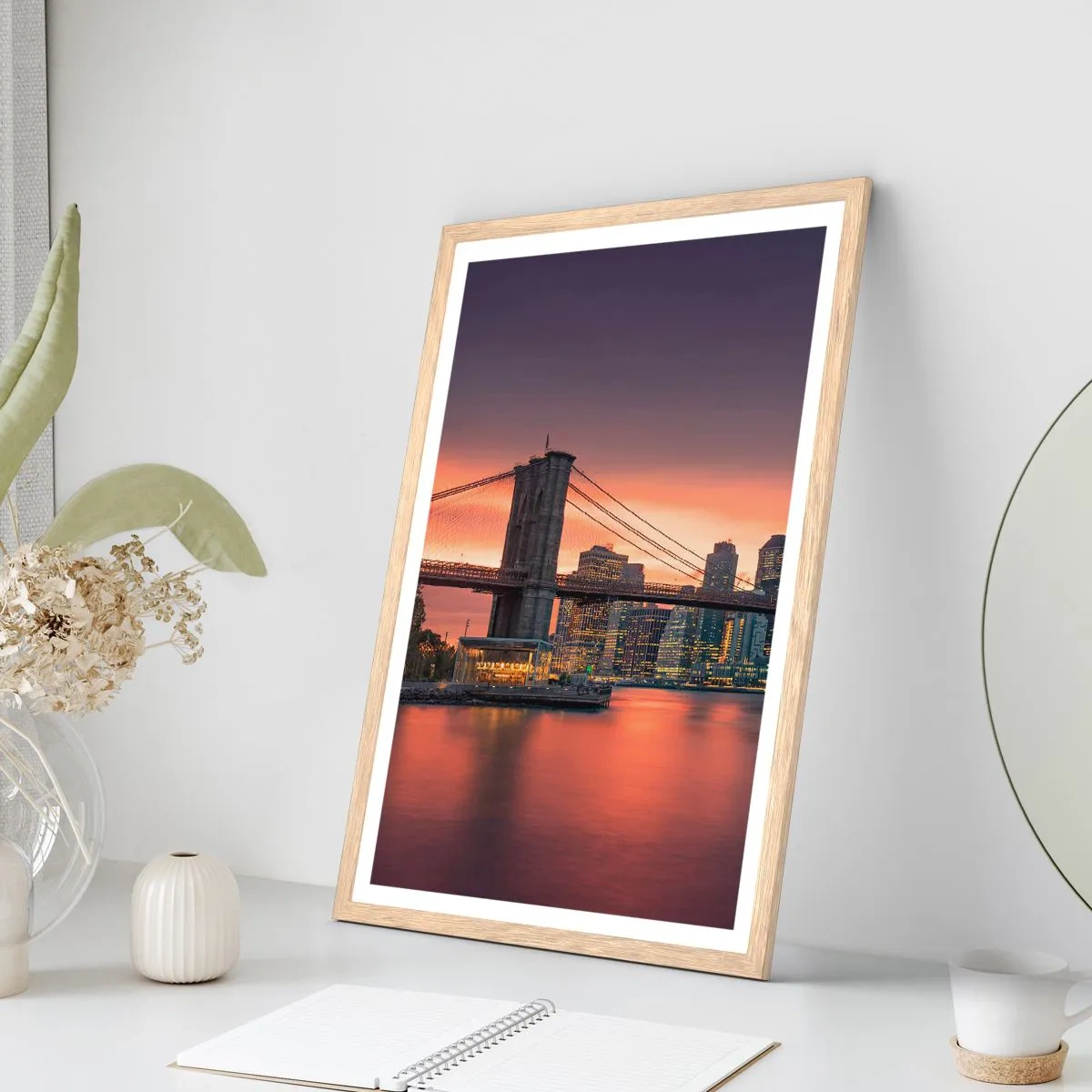 Poster in light oak frame - Submerged in Lilac Silence - 40x50 cm