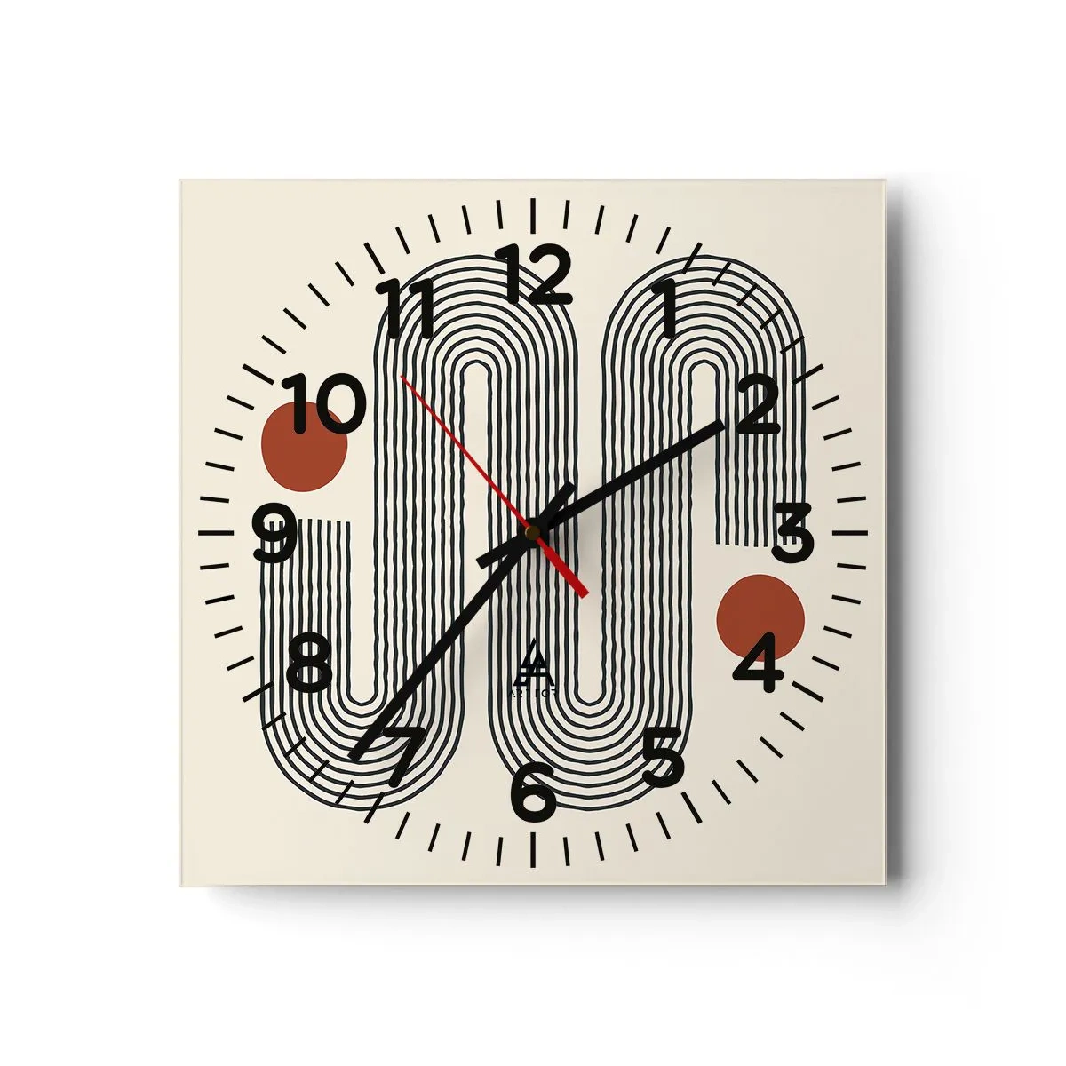Wall clock - Clock on glass - From Beginning till the End - 30x30 cm