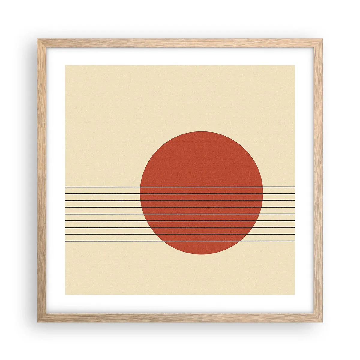 Poster in light oak frame - Around and Beoynd - 50x50 cm