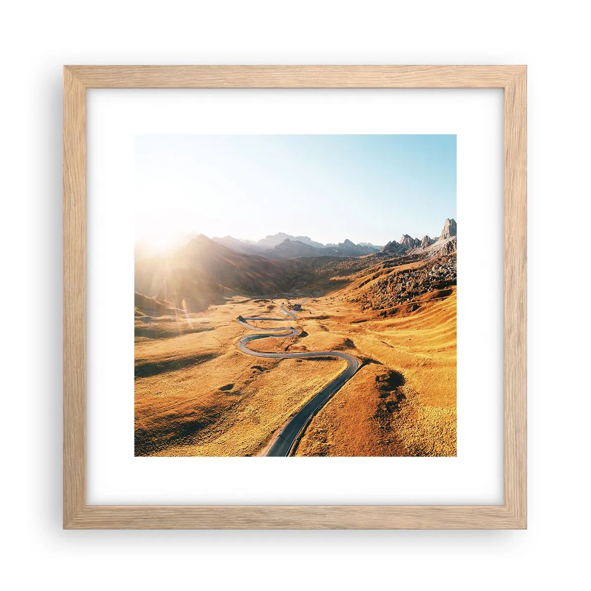 Poster in light oak frame - In a Golden Valley - 30x30 cm