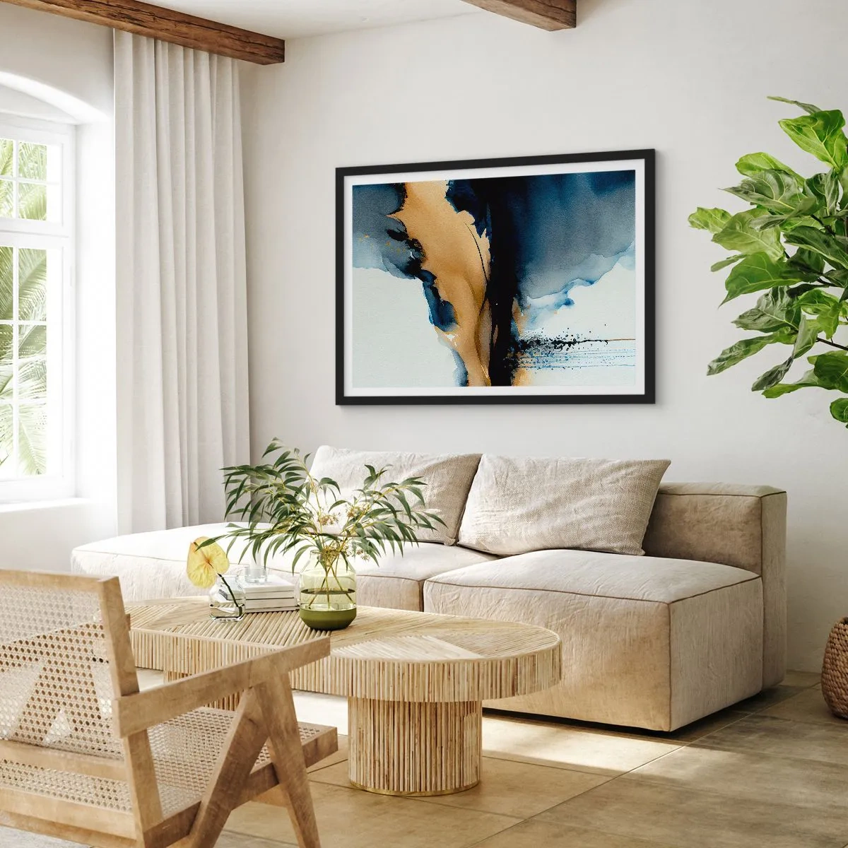 Poster in black frame - Behind the Curtain - 70x50 cm