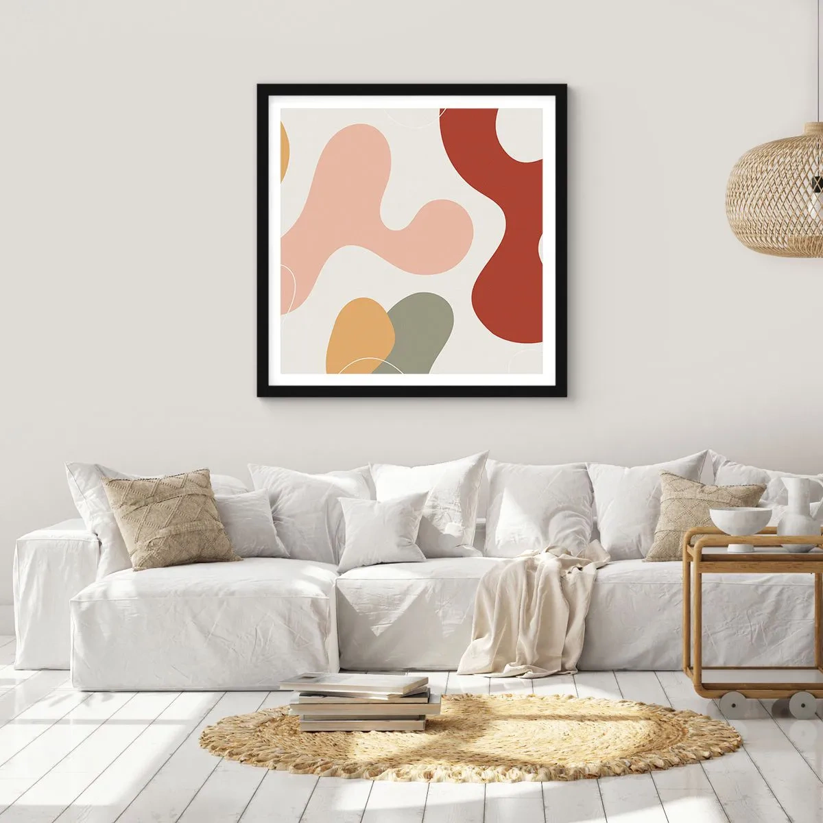 Poster in black frame - Doodles - 40x40 cm