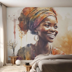 Photo Wallpaper Standard Eco - African Queen - Woman, African American, Portrait - 500x350 cm