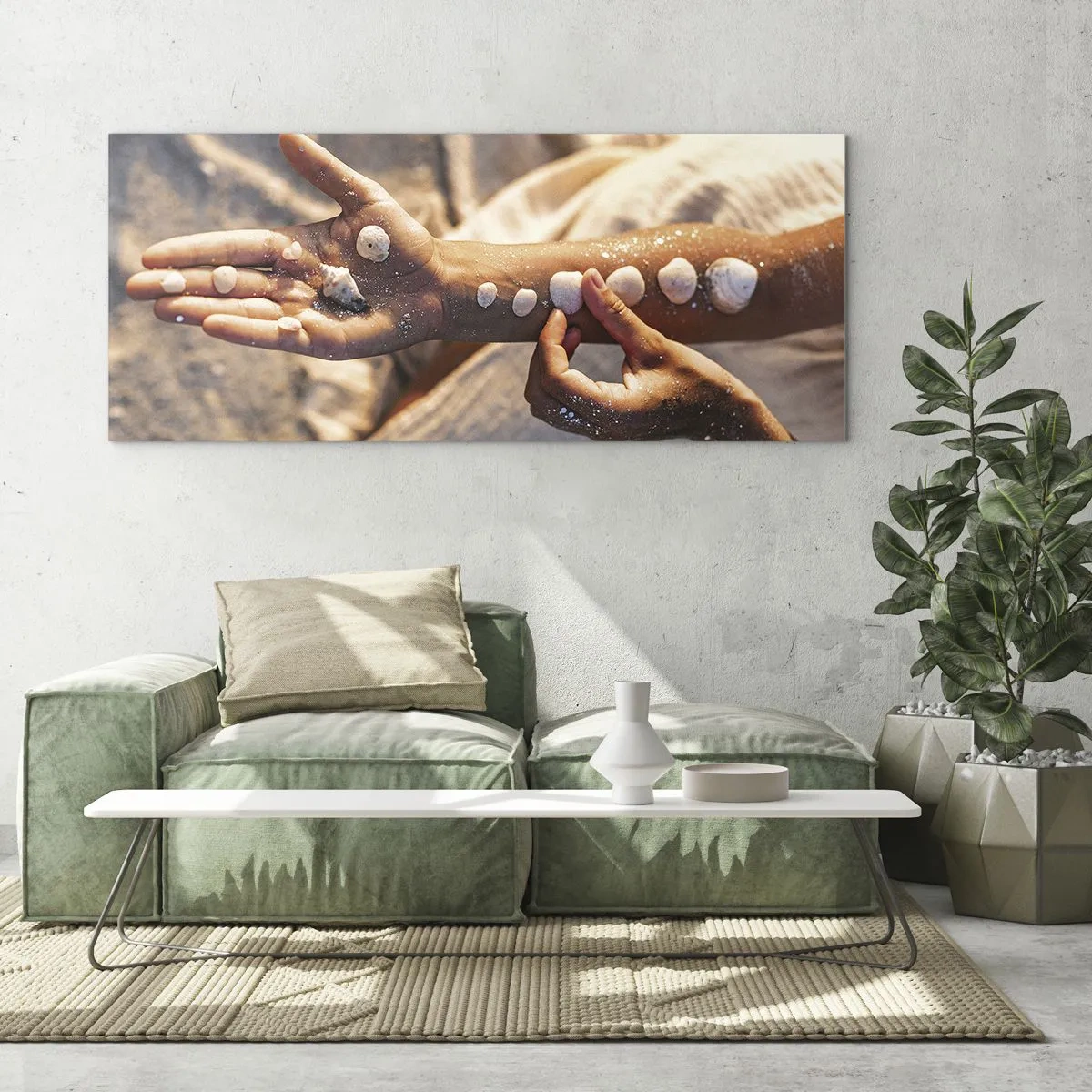 Glass picture - Beauty at Hand - 160x50 cm