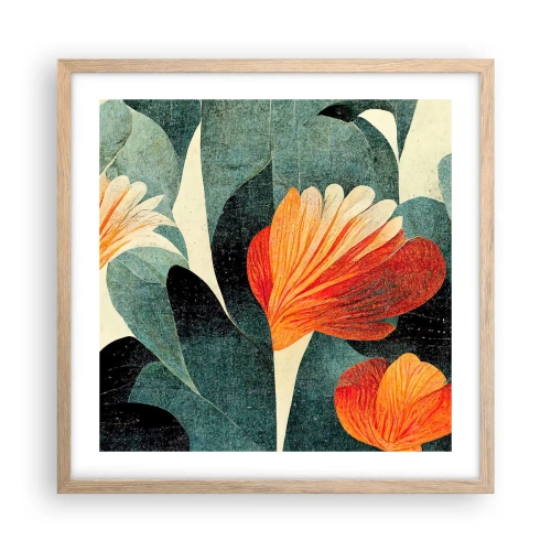 Poster in light oak frame - Heat of the Tropics, Coolness of the Ground - 50x50 cm