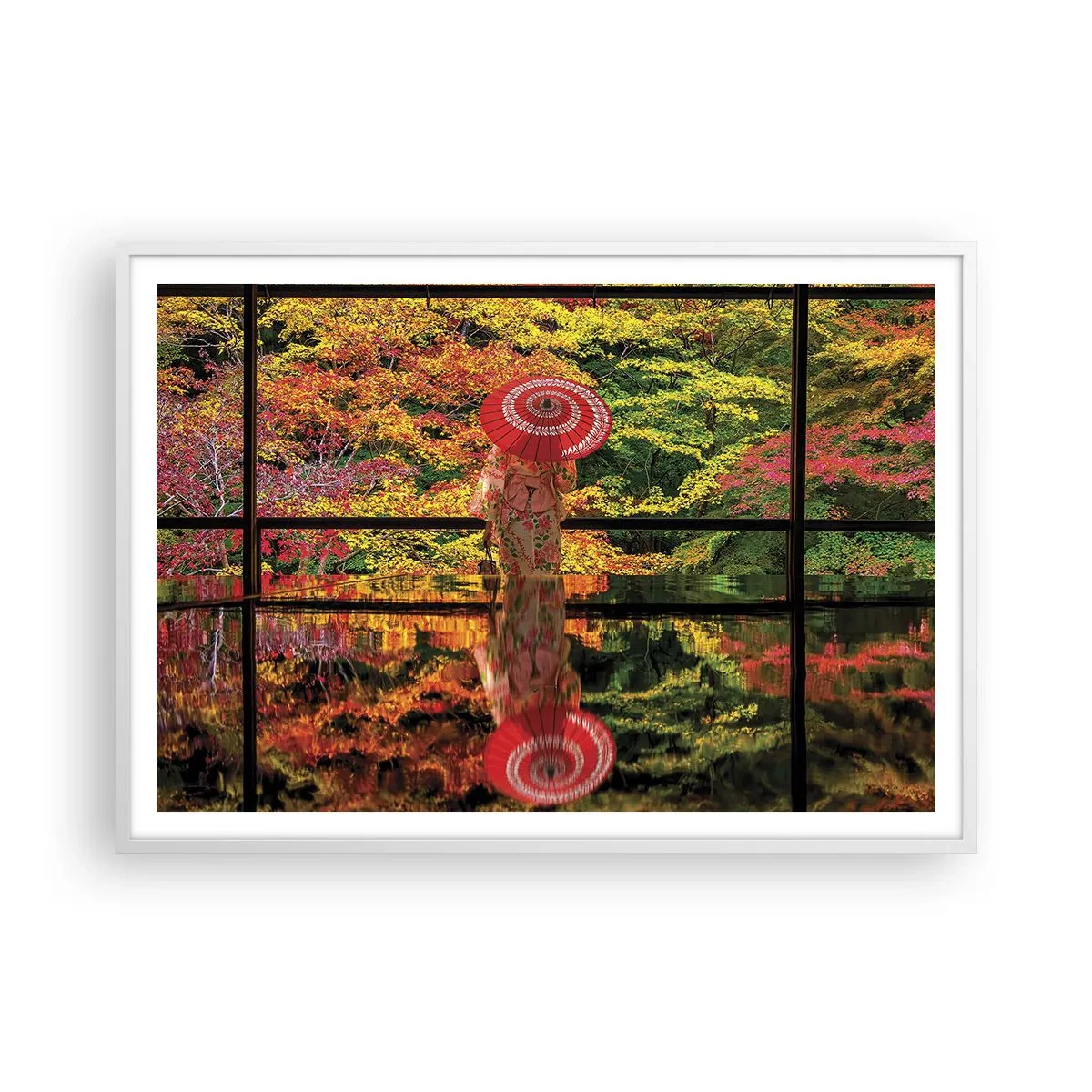 Poster in white frmae - In a Temple of Nature - 100x70 cm