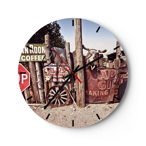 Wall clock - Clock on glass - And the Time Stopped - 40x40 cm