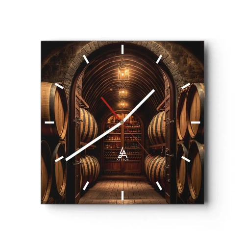 Wall clock - Clock on glass - Atmospheric Cellar - 40x40 cm