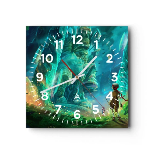 Wall clock - Clock on glass - From a Book of Fairy Tales - 30x30 cm