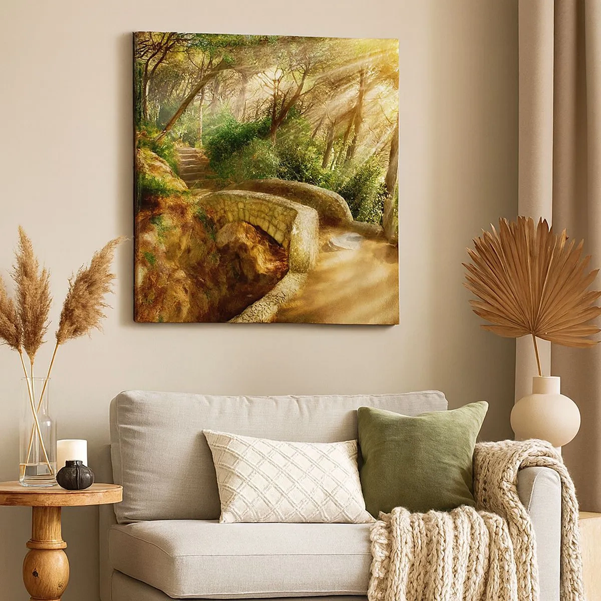 Canvas picture - From the Bridge to Enchanted Forest - 30x30 cm