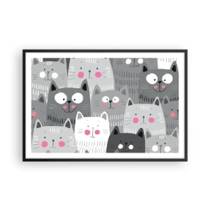 Poster in black frame - Cat's World - 91x61 cm