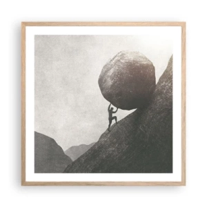 Poster in light oak frame - I Believe against Hope - 60x60 cm