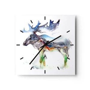 Wall clock - Clock on glass - Hero of a Winter's Tale - 30x30 cm