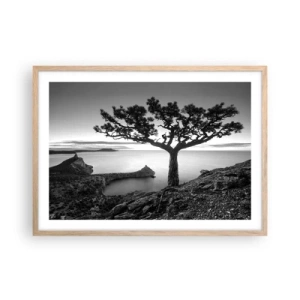 Poster in light oak frame - Quiet All Around - 70x50 cm