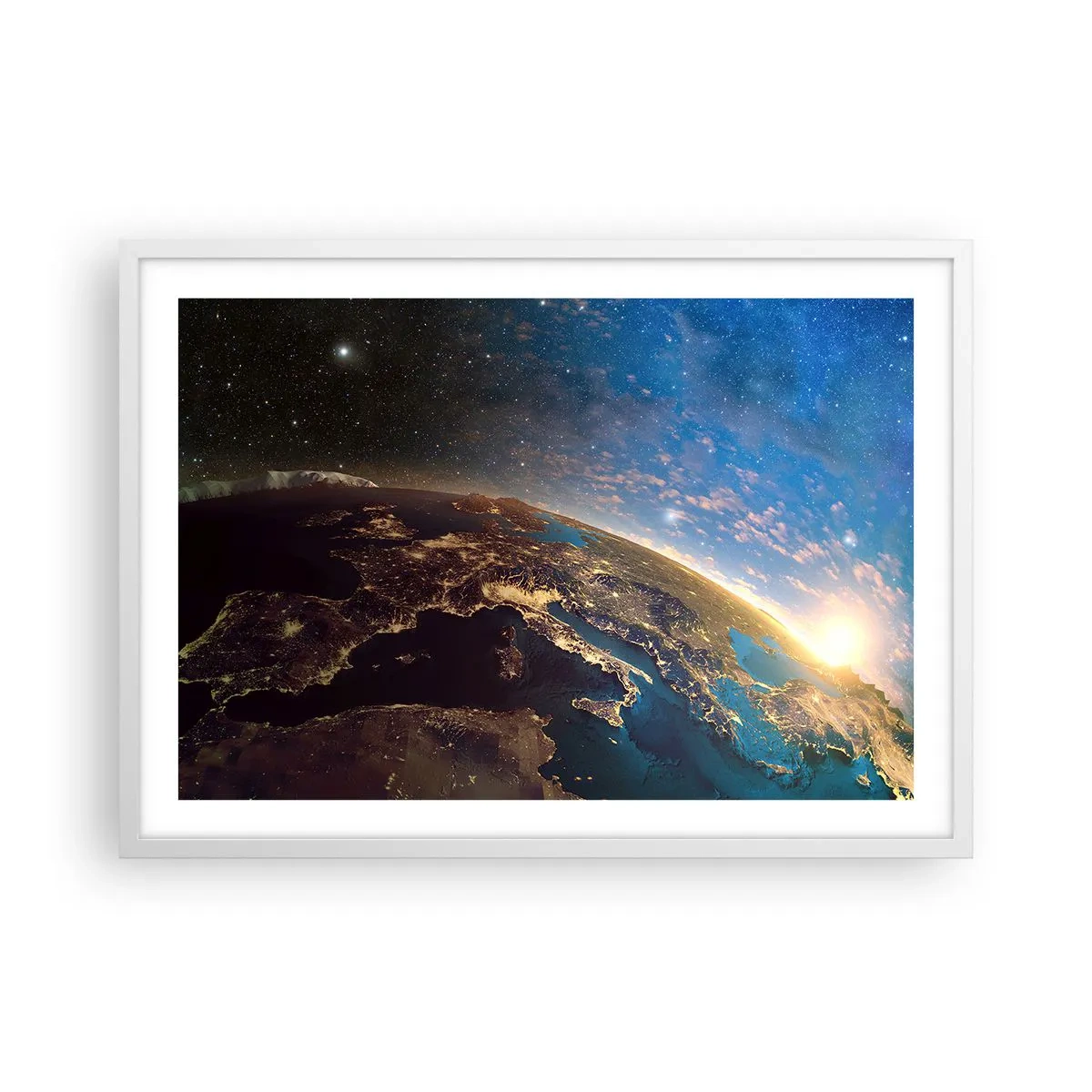 Poster in white frmae - Let's Look at Each Other from a Distance - 70x50 cm