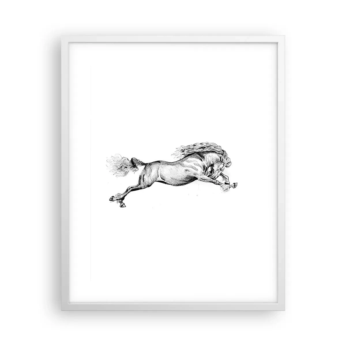 Poster in white frmae - Stopped at a Gallop - 40x50 cm