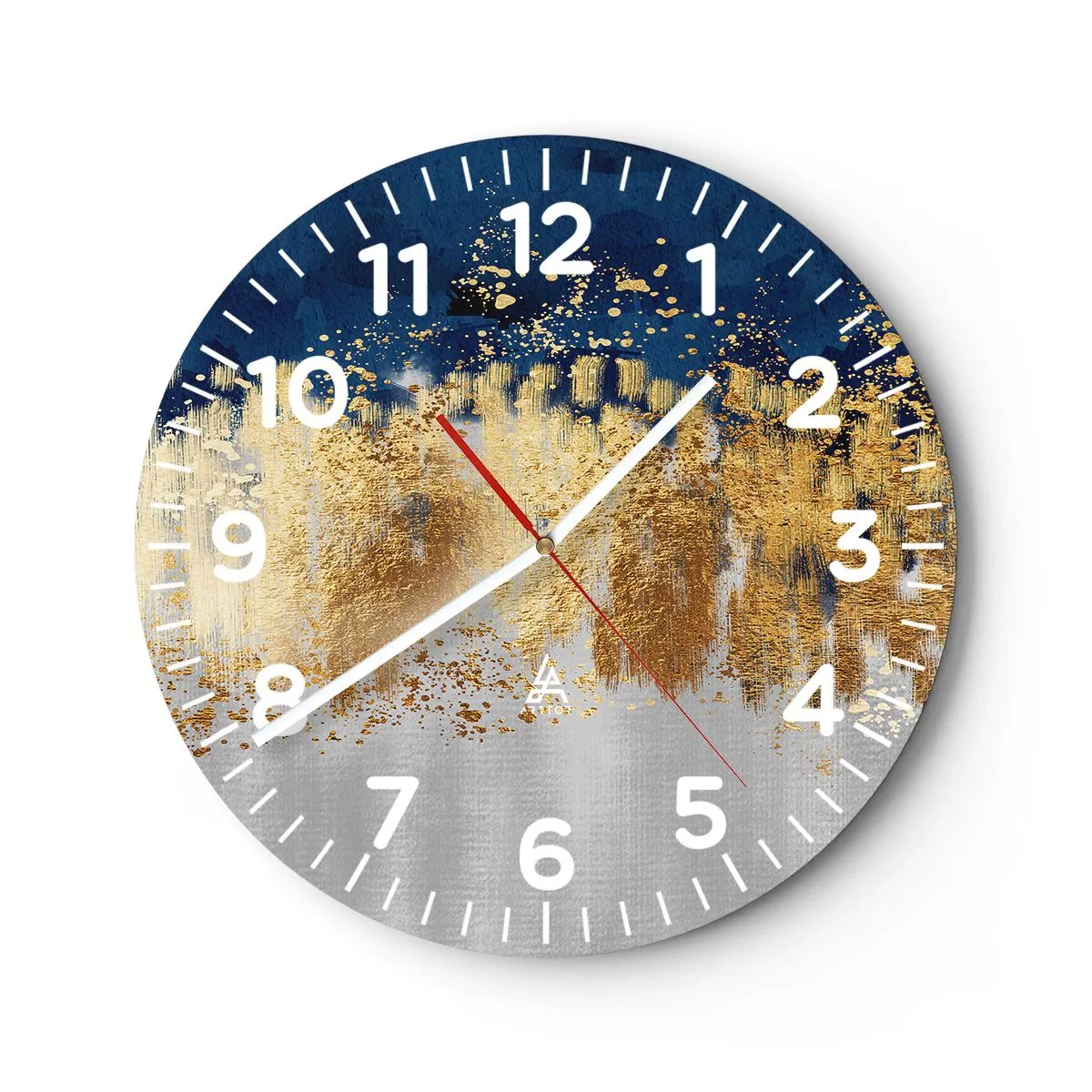 Wall clock - Clock on glass - Modern Composition and Twinkle - 40x40 cm