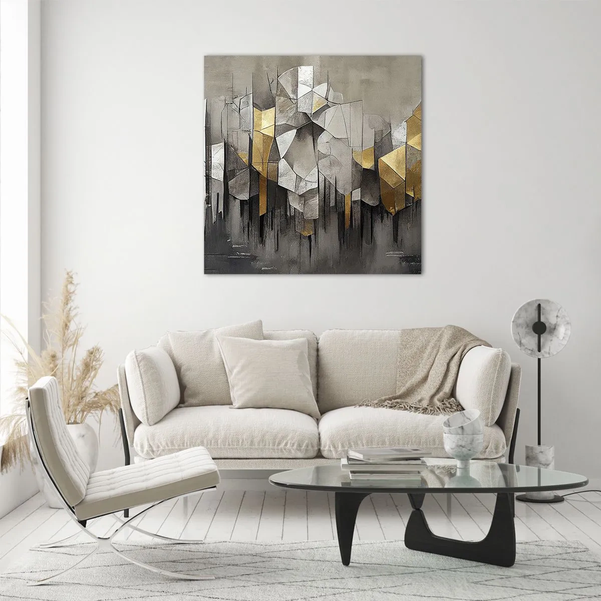 Glass picture - Composition of Ice and Light - 50x50 cm