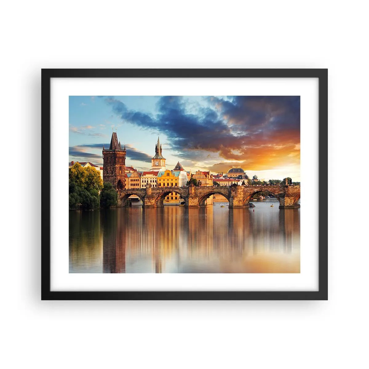Poster in black frame - Beautiful Prague - 50x40 cm