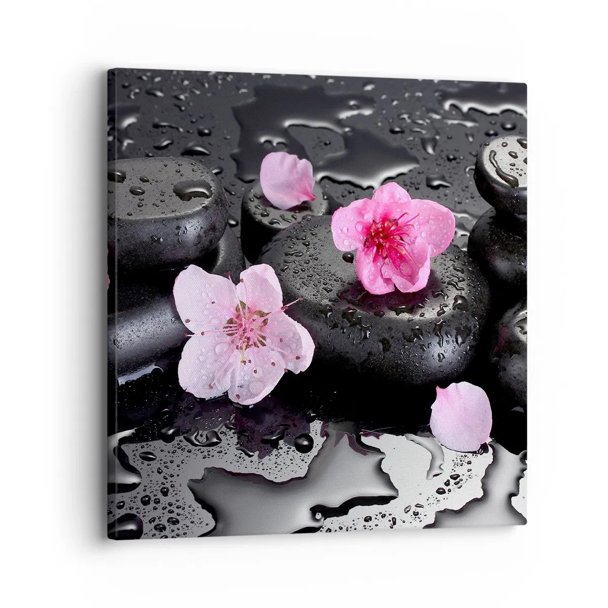 Canvas picture - Black Zen Stones - 30x30 cm
