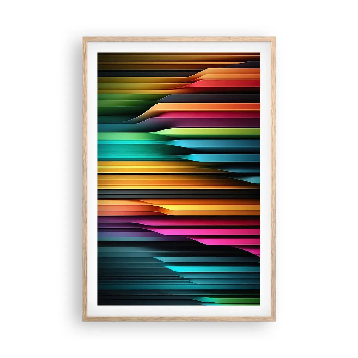 Poster in light oak frame - Light Organs - 61x91 cm