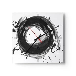 Wall clock - Clock on glass - Whirl of Creation - 40x40 cm
