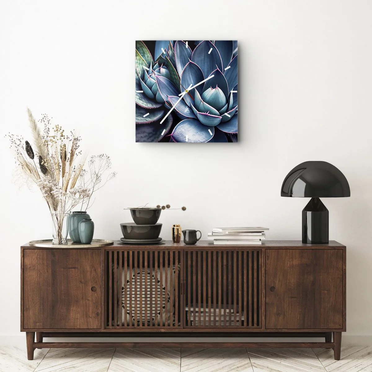 Wall clock - Clock on glass - Vital Strength - 30x30 cm