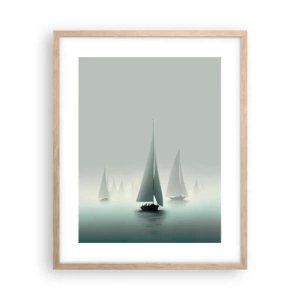 Poster in light oak frame - Built from Fog - 40x50 cm