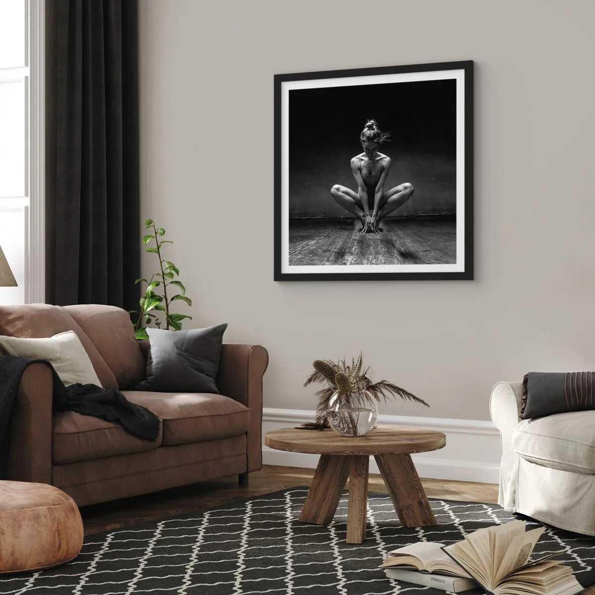 Poster in black frame - Concentration of Dancing Energy - 30x30 cm