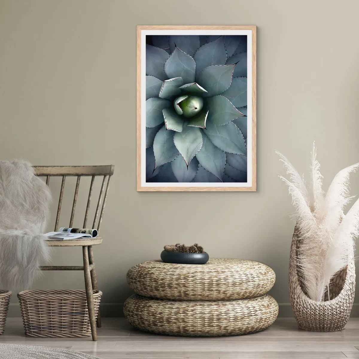 Poster in light oak frame - Attracts and Warns - 61x91 cm