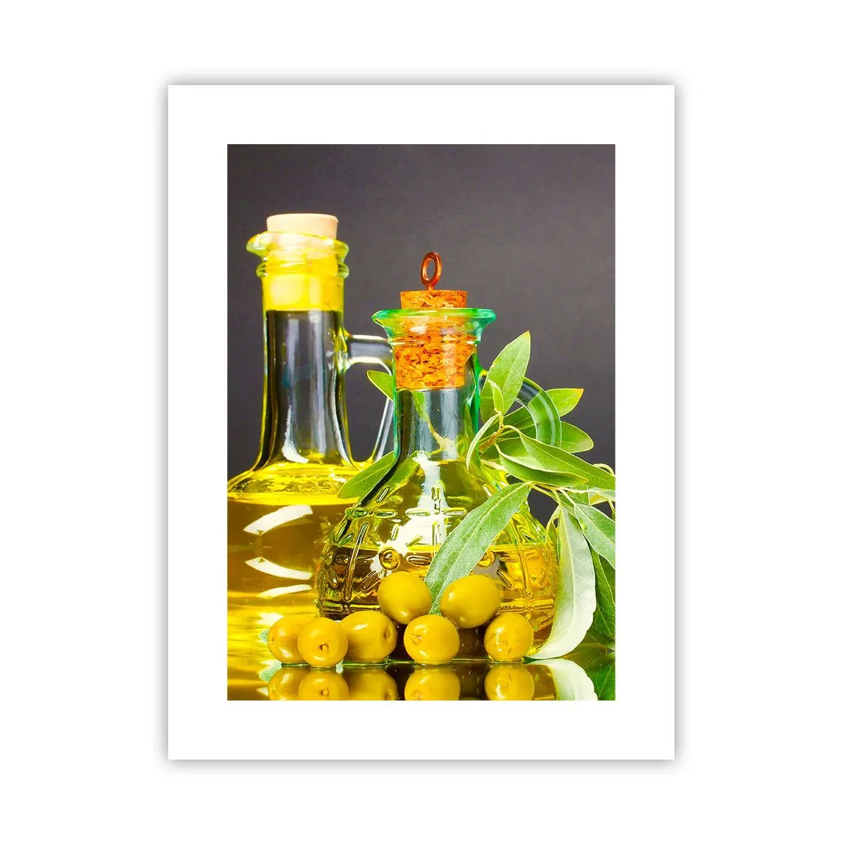 Poster - Still Life with Olives and Olive Oil - 30x40 cm