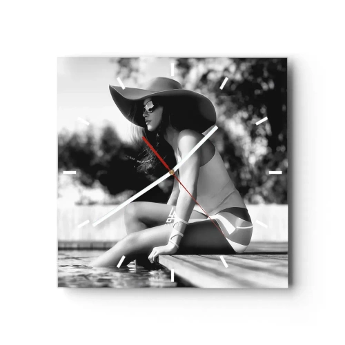 Wall clock - Clock on glass - Summer Dream - 30x30 cm