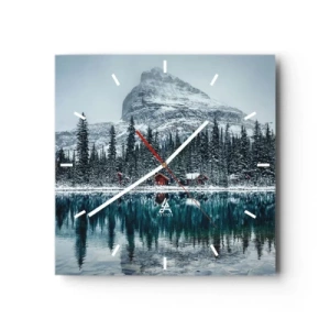 Wall clock - Clock on glass - Canadian Retreat - 30x30 cm