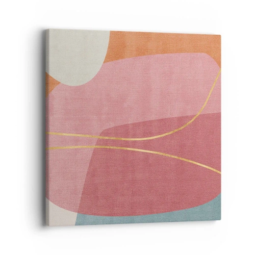 Canvas picture - Pastel Composition with a Golden Note - 40x40 cm