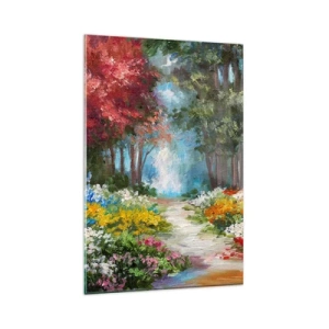 Glass picture - Wood Garden, Flowery Forest - 80x120 cm