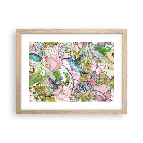 Poster in light oak frame - Entwined in the Vines - 40x30 cm