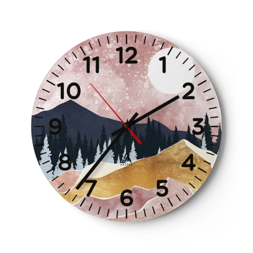 Wall clock - Clock on glass - Night Guard - 30x30 cm