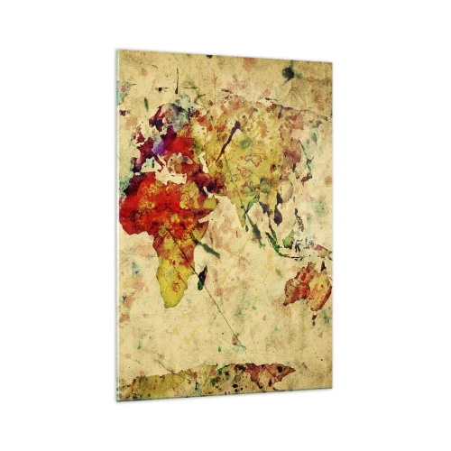 Glass picture - Life as a Colourful World Map - 70x100 cm