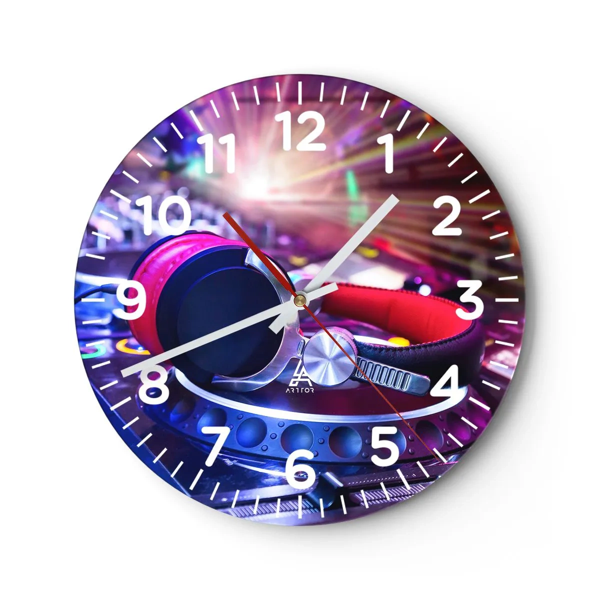 Wall clock - Clock on glass - Get on the Floor - 40x40 cm