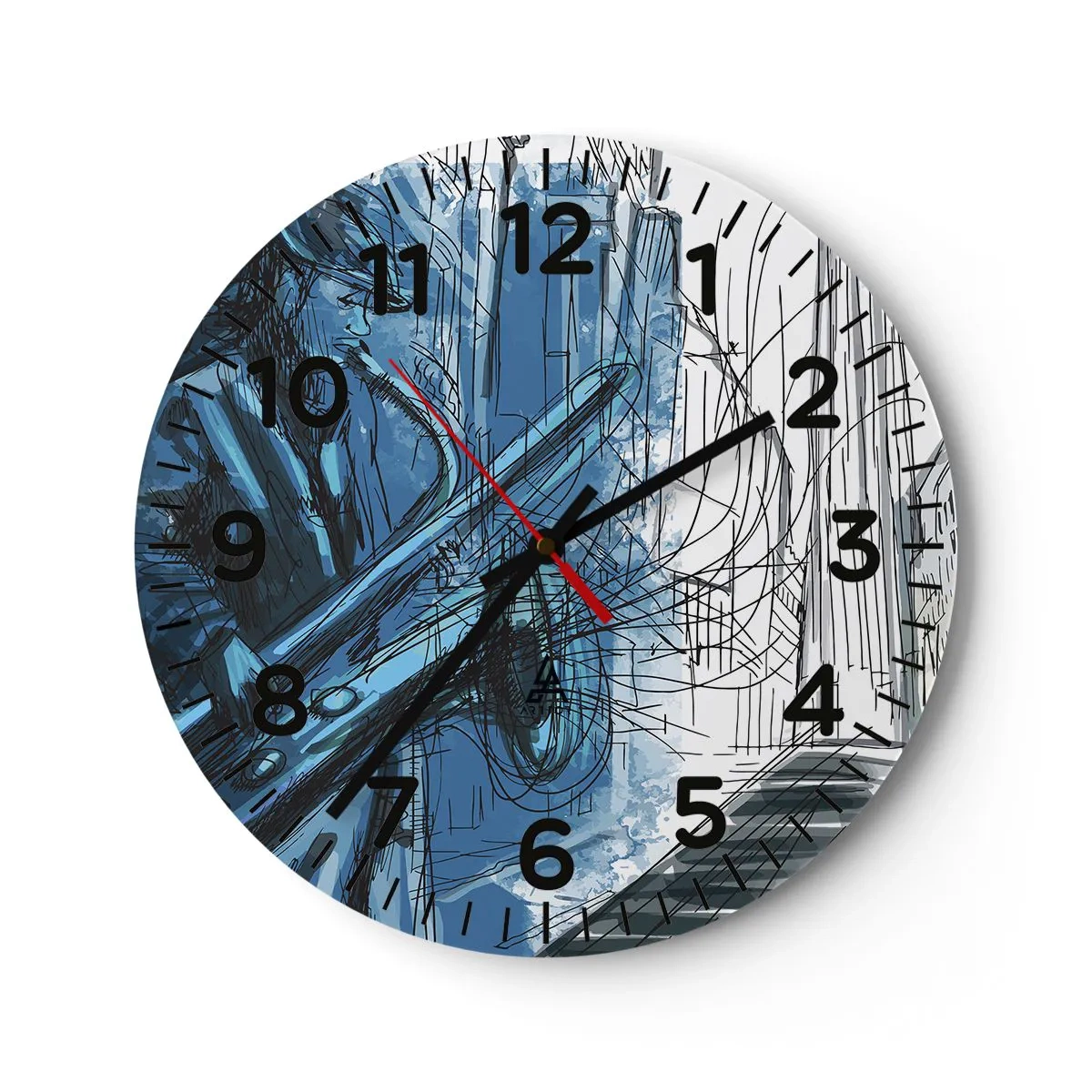 Wall clock - Clock on glass - City Rhapsody - 40x40 cm