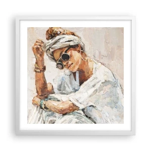 Poster in white frmae - Portrait in Full Sun - 50x50 cm