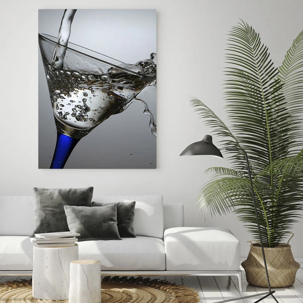 Glass picture - Crystal Clear Water in a Crystal Glass - 70x100 cm