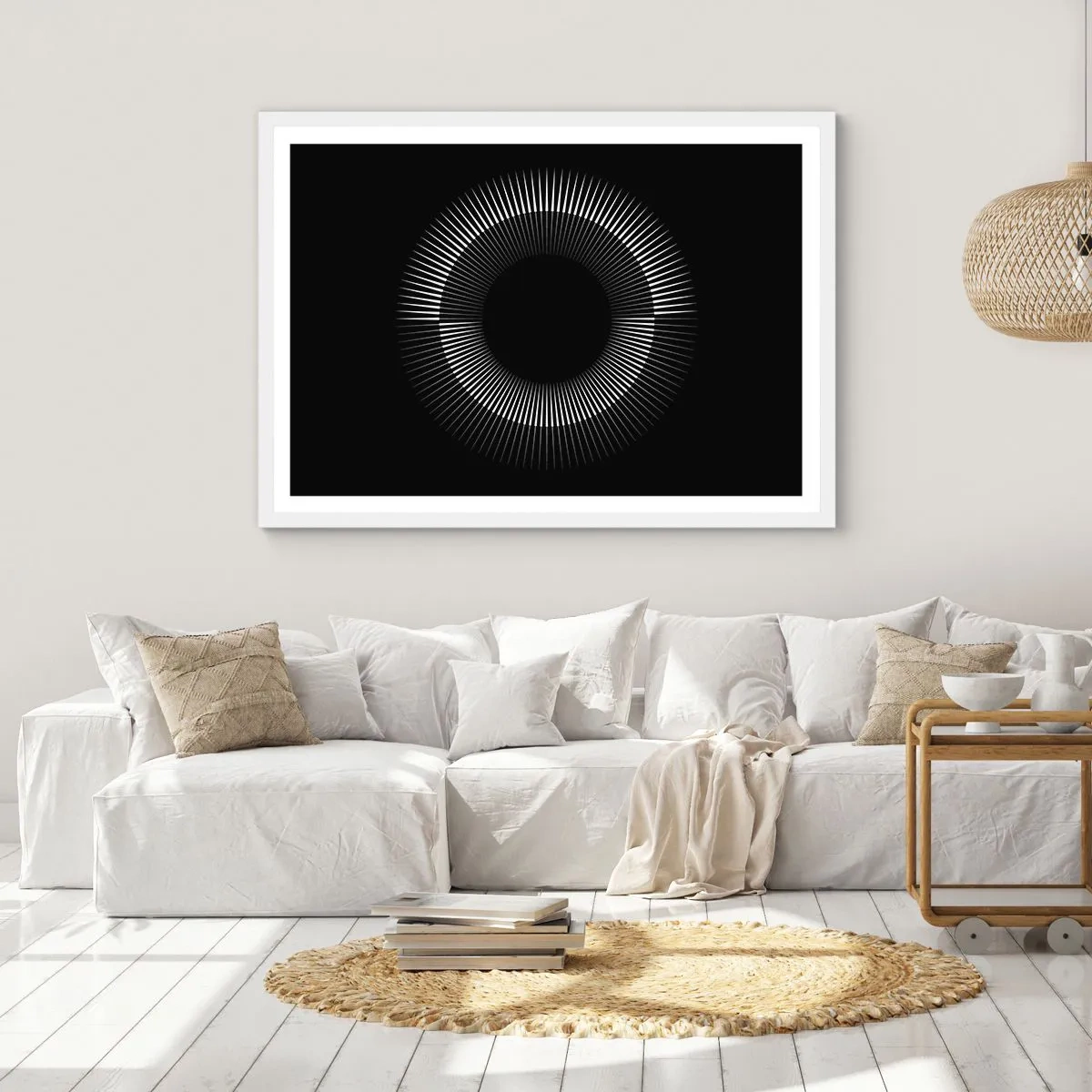 Poster in white frmae - Black Sun - 40x30 cm